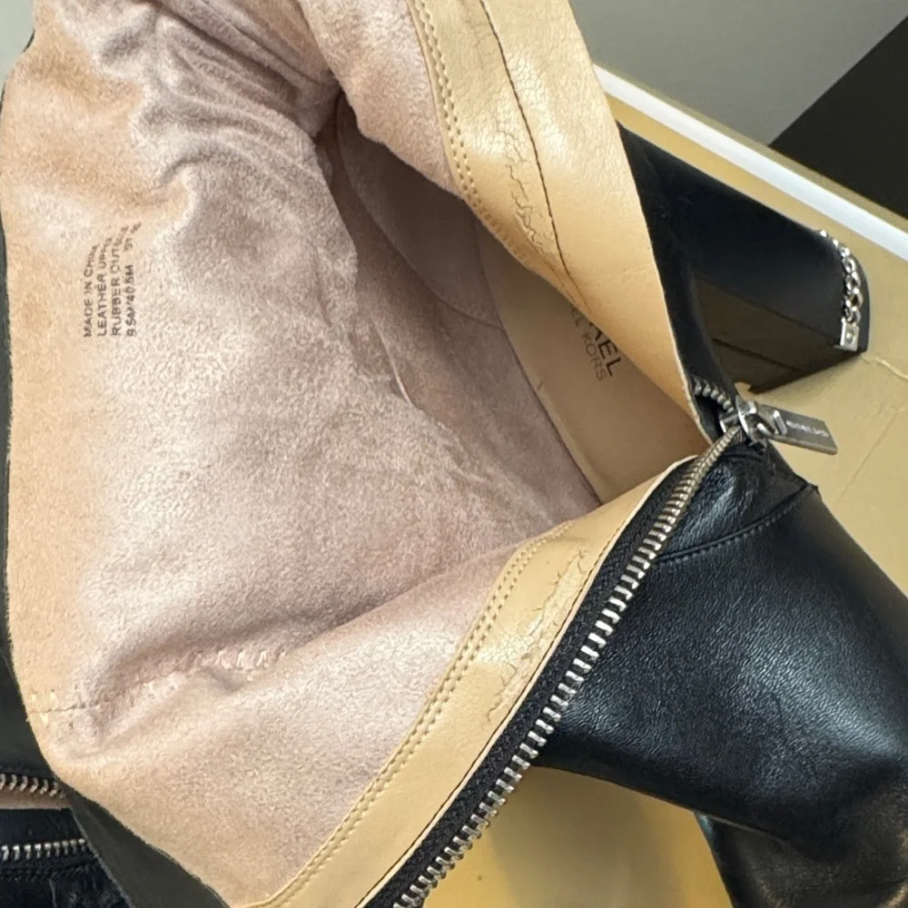 Michael Kors Elegant Black Leather Heeled Boots, in original box